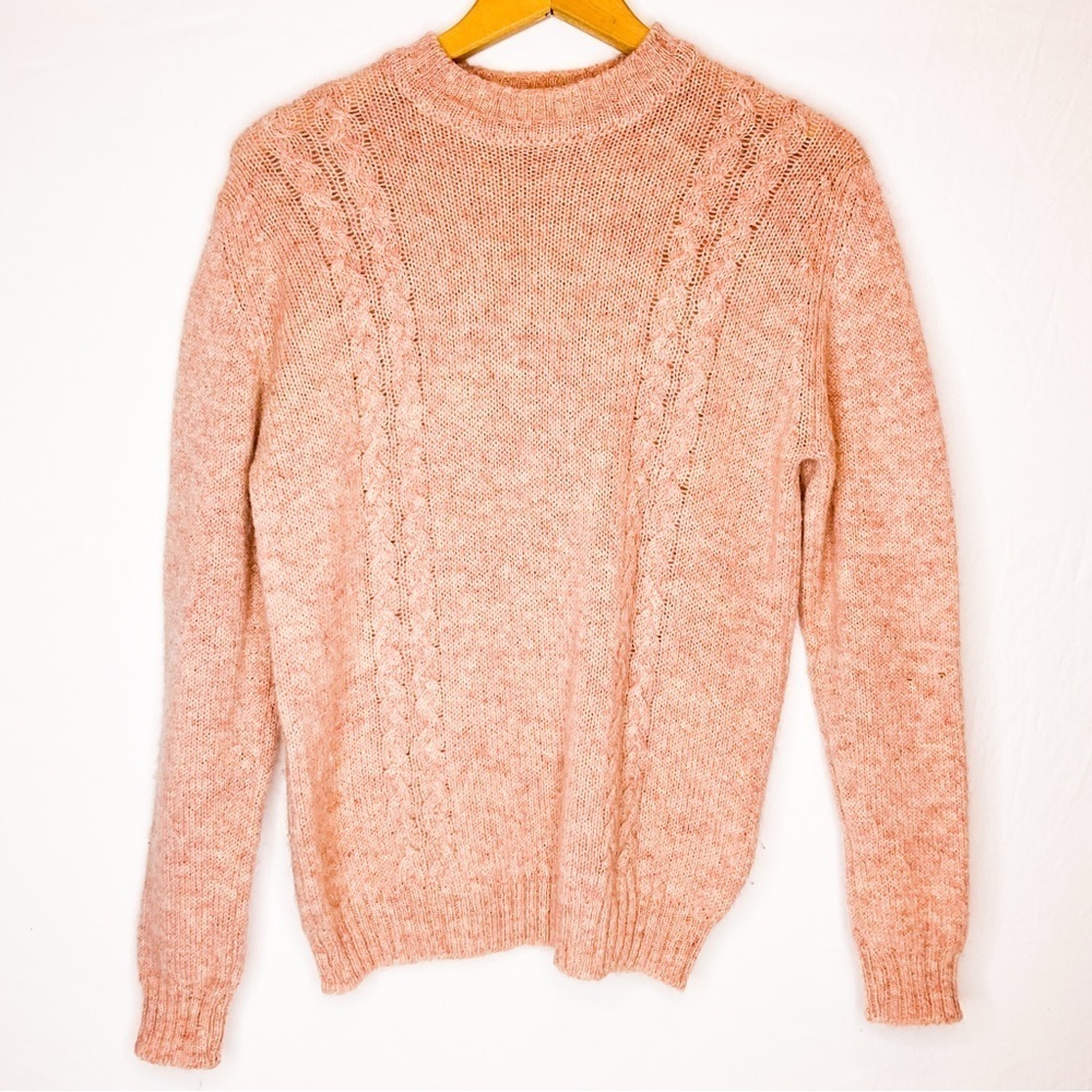 VINTAGE Wool Blush Neutral Pink Cozy Knit Sweater